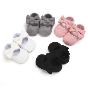 İlk Yürüteçler Bebek Kız Bebekler Prenses Mary Jane Flats Shoestoddler Yumuşak Sole Gelinlik İlk Walker Slip Olmayan Bowknot Pre-Walkers Ayakkabı Q240525