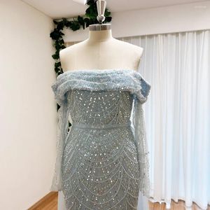Vestidos de festa Vestidos elegantes de sereia de sereia de sereia para mulheres 2024 Mangas longas com trem de trem destacável Bridal formal