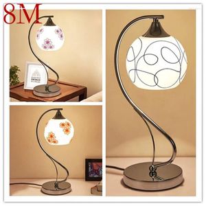 Tischlampen 8m zeitgenössische Lampe Einfache Design LED -Glasschreibtisch Leicht Mode romantische Dekor für Wohnzimmer Schlafzimmer