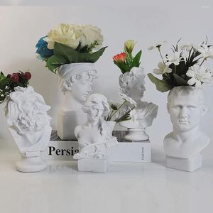 Вазы Давид статуя ваза смола сочные цветы горшок с винтажным офисным комнатой домашний декор сад декоративный держатель ручки подарок