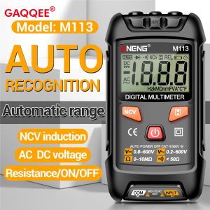 AC/DC Mini Digital Multimeter Voltmeter 600V Ohm NCV Resistance Volt Tester 1999 Counts with Test Pen Electricity Tools M113