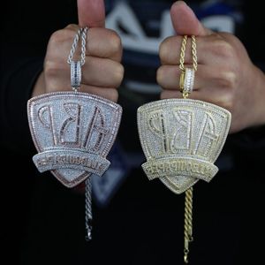 New Iced Out Bling CZ Letra ABP Colar pendente