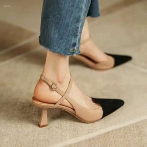 Oryginalne sandały naturalne buty na pięcie wysokie skórzane kolory mieszane kolory letnie moda seksowna ważna przyjęcie przyjęcia Wesder Wesder Women 848 Sandal Shoe Colo 882 R Fahion Ocn