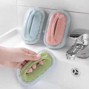Çok Fonksiyonlu Tutamak Temizleme Fırçası Sünger Fırçası Mutfak Banyo Temizlik Sünger Sünger Sünger Banyo Alt Temizleme Araçları