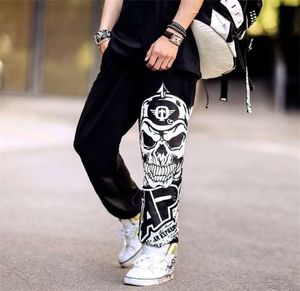 Streetwear Hip Hop Joggers Pants Uomini sciolti pantaloni i pantaloni del cranio per i pantaloni della tuta casual 2011255581407