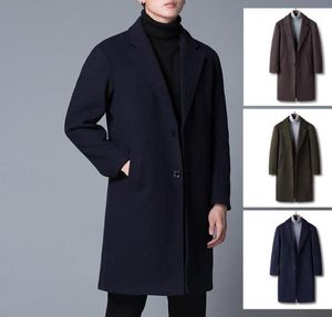 40 Woolen och Woolen Overcoat Men039s Coat Winter Korean Youth Loose Men039S Middle Long Windbreaker16516413
