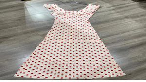 Reforma Pure Desire Dress Style Novo Polka Dot Lotus Leaf Round pescoço gravata Sexy Slim Vesti Women8123809