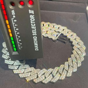 Hip Hop Wholesale 13-15Mm Width Moissanite Chain S Sier Necklace Mans Cuban Link Chain