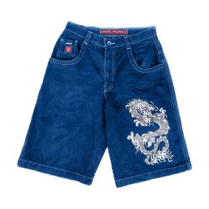 Jnco denim şort hip hop y2k cep bülbeli erkek kadınlar yaz moda goth harajuku basketbol sokak kıyafetleri 240521