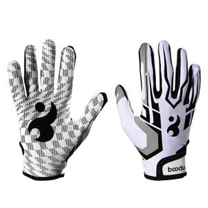 Спортивные перчатки 1 пара полных пальцев бейсбольные перчатки против скольжения гель регби американские футбольные перчатки на открытые спортивные перчатки для мужчин Q240525
