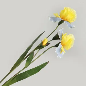 Decorative Flowers 1 PCS 76cm 2 Flower Heads Artificial Iris Gladdon Home Decor Wedding Table Room Decoration Gift F694