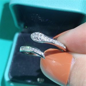 أنيقة Snake Lab Diamond Promise Ring 925 Sterling Silver Engagement Band Band Rings for Women Gridal Jewelry Gift Nxgnv