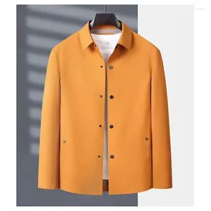 Męskie okopy płaszcze Spring 2024 Autumn Business Casualne kurtki z cienkim kołnierzem i solidnym kolorem wiatrówki High End Design