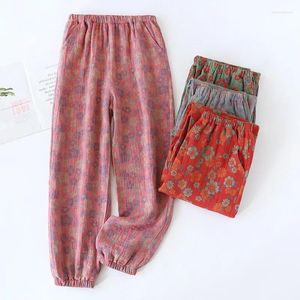 Women's Sleepwear Summer Pajamas Women Cotton Plus Size Homewear Comfortable Close-fitting Trousers Breathable Sleeping Pants Outside Wear