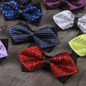 Elegante verstellbare Fliege Krawatte Plaid Muster Business Anzug Shirt Bowtie für Männer Engagement Hochzeit Kleidung 9141