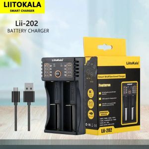 Liitokala LII-202 18650 1.2V 3.7V 3.2V AA/AAA 26650 10440 16340 21700 20700 14500 18490 NIMH LITHIUM Batteri Smart Charger