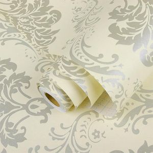 Papéis de parede estilo europeu Damask Papel de parede Auto-adesivo PVC Espessou adesivos de parede em casa Proteção ambiental da sala de estar