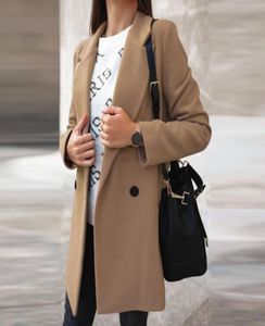 여성 039S 트렌치 코트 여성 가을 ​​겨울 패션 와이드 라펠 이중 라인 버튼 따뜻한 코트 아웃웨어 3765167
