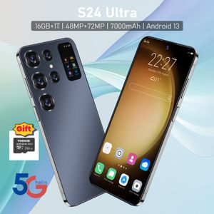 新しいS24ウルトラスマートフォン5Gオリジナル携帯電話7.0HD 7000MAH携帯電話16GB+1TBデュアルSIM携帯電話アンドロイドフェイスロック解除