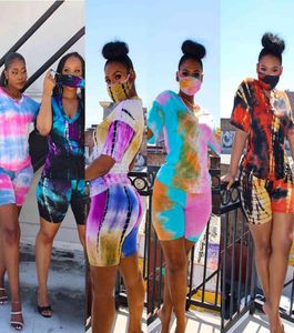 8 colori Summer Women Clothes Outfit 3 pezzi Set di tuta casual per binari a manica corta Shorts Biker Shorts Stit Sports Awear Plus S5628846