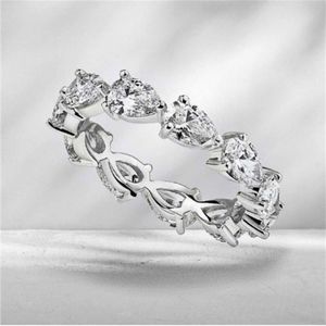 Anello di dito diamanti da laboratorio con caduta d'acqua 925 Sterling Silver Party Wedding Cand Anelli per donne Gioielli fidanzati Gioielli ODVHG