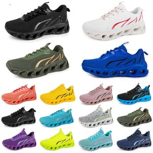 Trainerschuhe Mode Männer Frauen Dreifach schwarz weiß rot gelbgrün blaue Schuhe Pfirsich blaugrün Purple Pink Fuchsia atmungsaktiven Sport -Turnschuhen 65 Gai