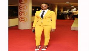 JacketPants Yellow Women Business Suits Blazer Female Office Uniform 2 Piece Suit Ladies Winter Formal Suits One Button Custom9743738