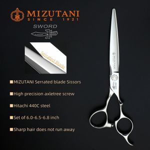 Mizutani Professional Barber Ncissors Scisted Blade Sissors 440C Стальные волосы набор для волос 6,0-6,5-6,8 дюйма 240522