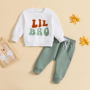 Set di abbigliamento da 0-3 anni nati per bambini piccoli/grandi bro abiti bro abiti a maniche lunghe Tops pantaloni 2 pcs caduta