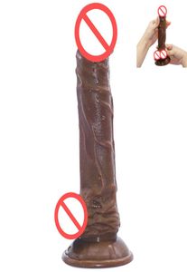 Dildo symulacyjne z kubkami ssącymi elastyczna duża brązowa pleśń penisa ogromna stymulator łegelki pochwy erotyczne zabawki erotyczne dla kobiet9915378