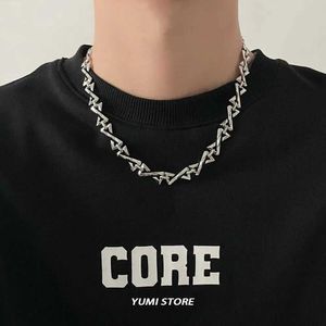 Naszyjniki wisiorek Hip Hop List Z Choker Naszyjnik dla mężczyzn Women trend łańcuch kołnierzyka urok kpop szyi biżuteria punkowa akcesoria za darmo wysyłka Q240525