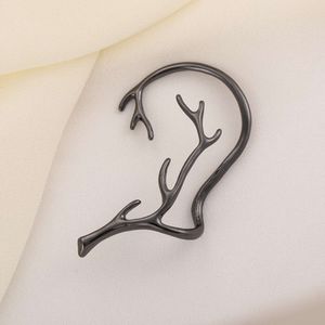 Horn geometrische Hirschhörerohrringe Persönlichkeit modische Temperamentohrringe mit runden Ohrschnallen weiblicher Instagram -Stil
