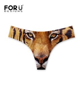 Forudesigns 2017 Sexiga kvinnor GString Thongs Woman Panties 3D Tiger Animal Lady Triangle underkläder Intim Crotchless G String8847879