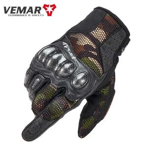 Spor Eldivenleri Vemar Yaz Motosiklet Eldivenleri Erkekler Nefes Alabilir Tam Parmak Karbon Fiber Koruma Motokros Motos Motosiklet Binicilik Eldivenleri Erkekler Q240525