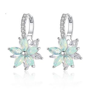 2024 Drop Ship Clip Earrings Luxury Jewelry 925 Sterling Silver Marquise Cut Zircon Crystal Party Women Wedding Flower Earring For Lover Gift