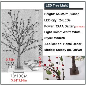 LED BONSAI LAMPバッテリー操作リビングルームのためのDIY人工木の光