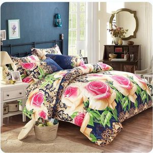 Bedding Sets European-style 3D Rose Flower Set Cotton Textile Linens Butterfly Wholesale El Double Girls Bed Cover