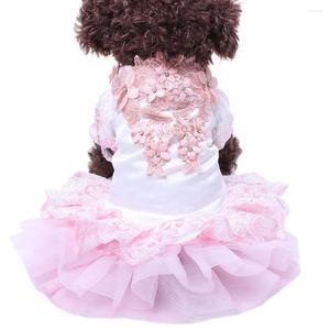 Dog Apparel Pet Wedding Dress Bling Flowers Lace Design Cat Puppy Dresses Party Clothes