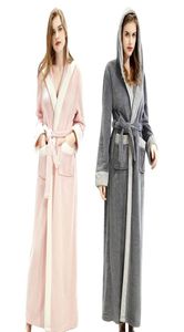 Women039s Sleepwear Fleece Womens Robe Soft Plush Warm Bathrobes With Hood Flannel Full Length Bath Winter Pajamas Shower Night3064274