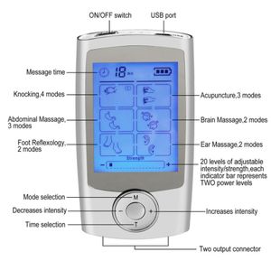 16 режимов Health Care Body Massager Dual Tens Machine Digital Electrical Theropricecucture Massageador Stimulator Device2474874