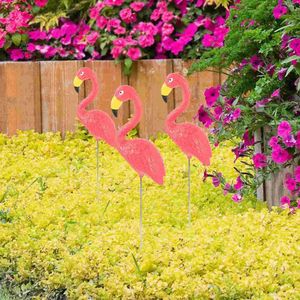 Garden Decorations Simulated Flamingo Resin Ornament Yard Flamingos Indoor Plants Lawn Metal Plastic Iron House