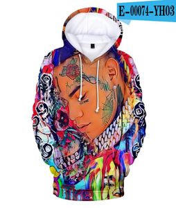 Men039s Hoodies Sweatshirts Hip Hop Personality Rapper Tekashi69 6ix9ine 3D MenWomen Long Sleeve Hoodie Fashion Cute Sweatsh2421679