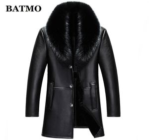 BATMO 2018 NOVO A chegada de inverno de alta qualidade Colar de couro real Trench Coat Men039s Lã de inverno Lã Parkas AL186011641