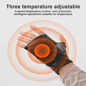 Guanti sportivi guanti da riscaldamento a metà dita di controllo della temperatura guanti elettrici ricarica USB per la protezione della mano di guida esterna Q240525