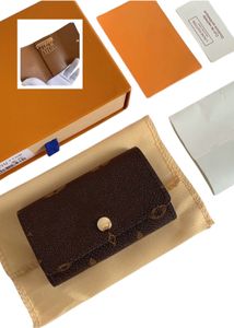 Unisex New Original Leather Smart Key Wallet Keychain Men Men Care Holder Mini Organizer Organizer Case Bagebage Wholesale с коробкой