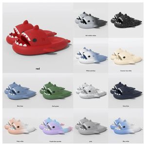 designer woman sandal Summer Shark Slippers Men Couples Indoor Outdoor Shark Slides Thick Soled Shoes Sandals black white blue Gradient Flip Flops