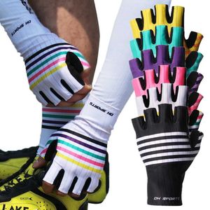 Sports Gloves Cycling Gloves Half Finger Stripe Anti-slip Sport Road Bicyle MTB Bike BMX Gloves Outdoor Riding Fishing Fitness Gloves Q240525