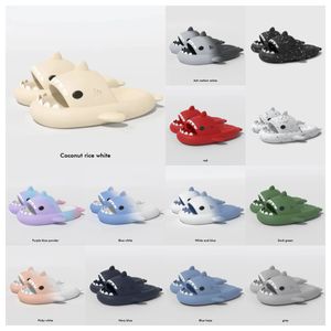 2024 designer woman sandal Summer Shark Slippers Men Couples Indoor Outdoor Shark Slides Thick Soled Shoes Sandals black Gradient Flip Flops