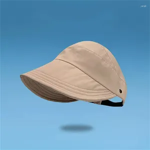 Szerokie brzegowe czapki Summer Visor Gorra Wisząca czapka pusta górna czapka słoneczna solid kolor składany suncreen sunshade maska ​​samica