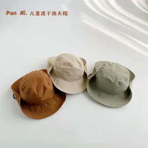 Berets Japanese Style Solid Color Hat Children Quick Drying Fisherman 2024 Summer Outdoor Baby Casual Simple Fashionable